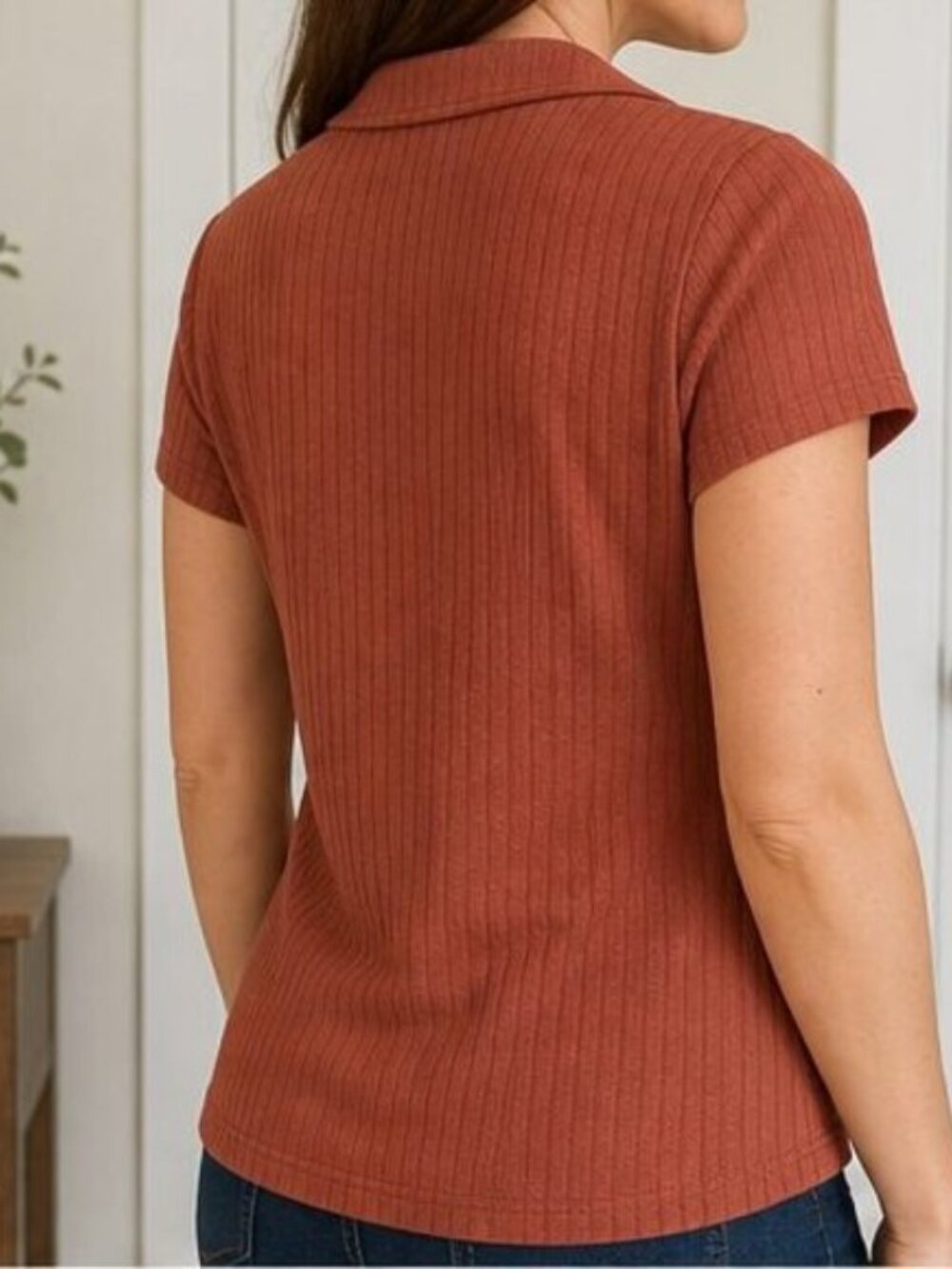 Rust Wrap Blouse - Picture 3 of 6
